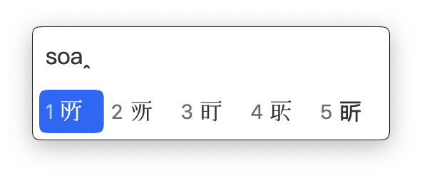 生僻漢字輸入候選示例